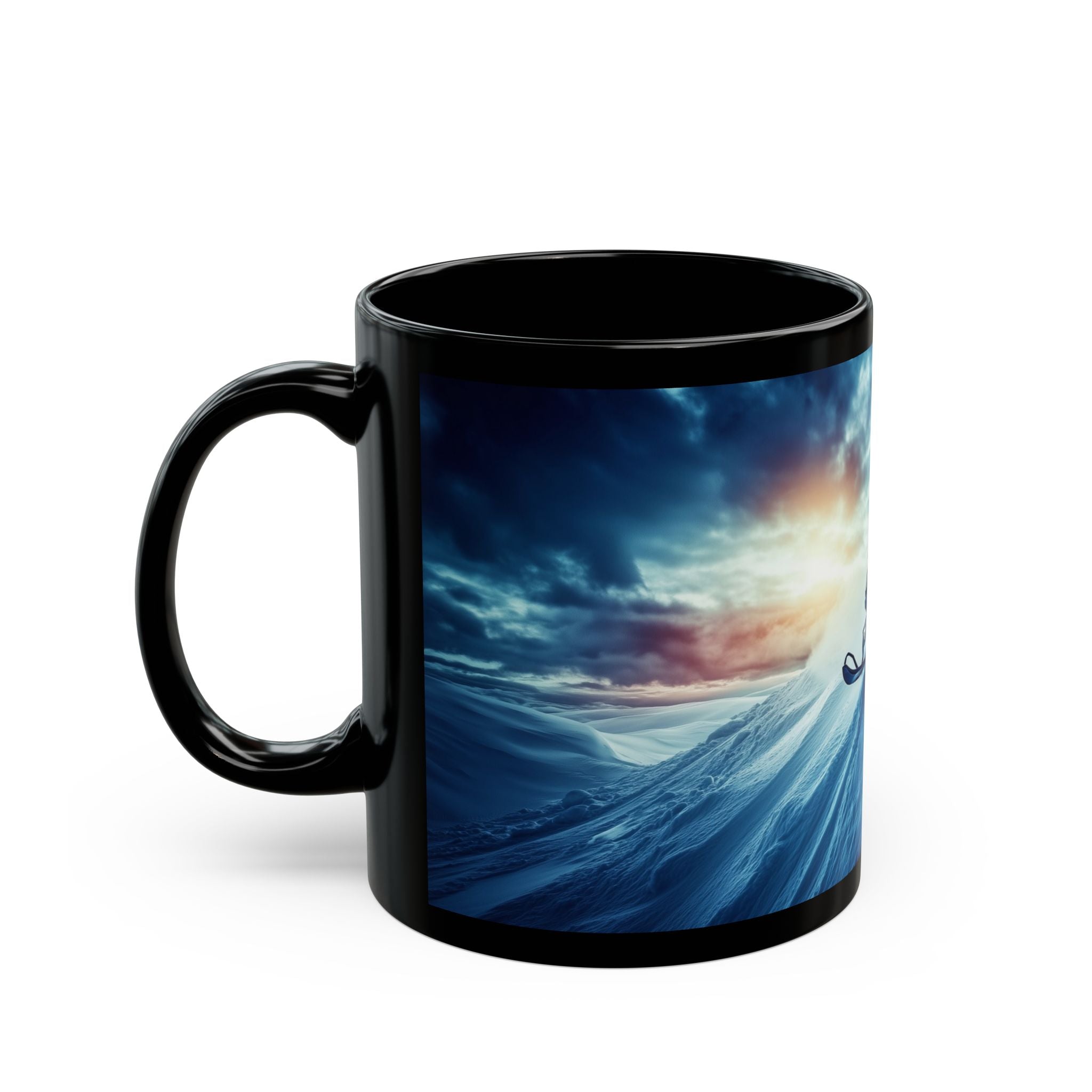 On The Edge of Sundown Black Mug (11oz, 15oz) - Snowmobile - DC0251